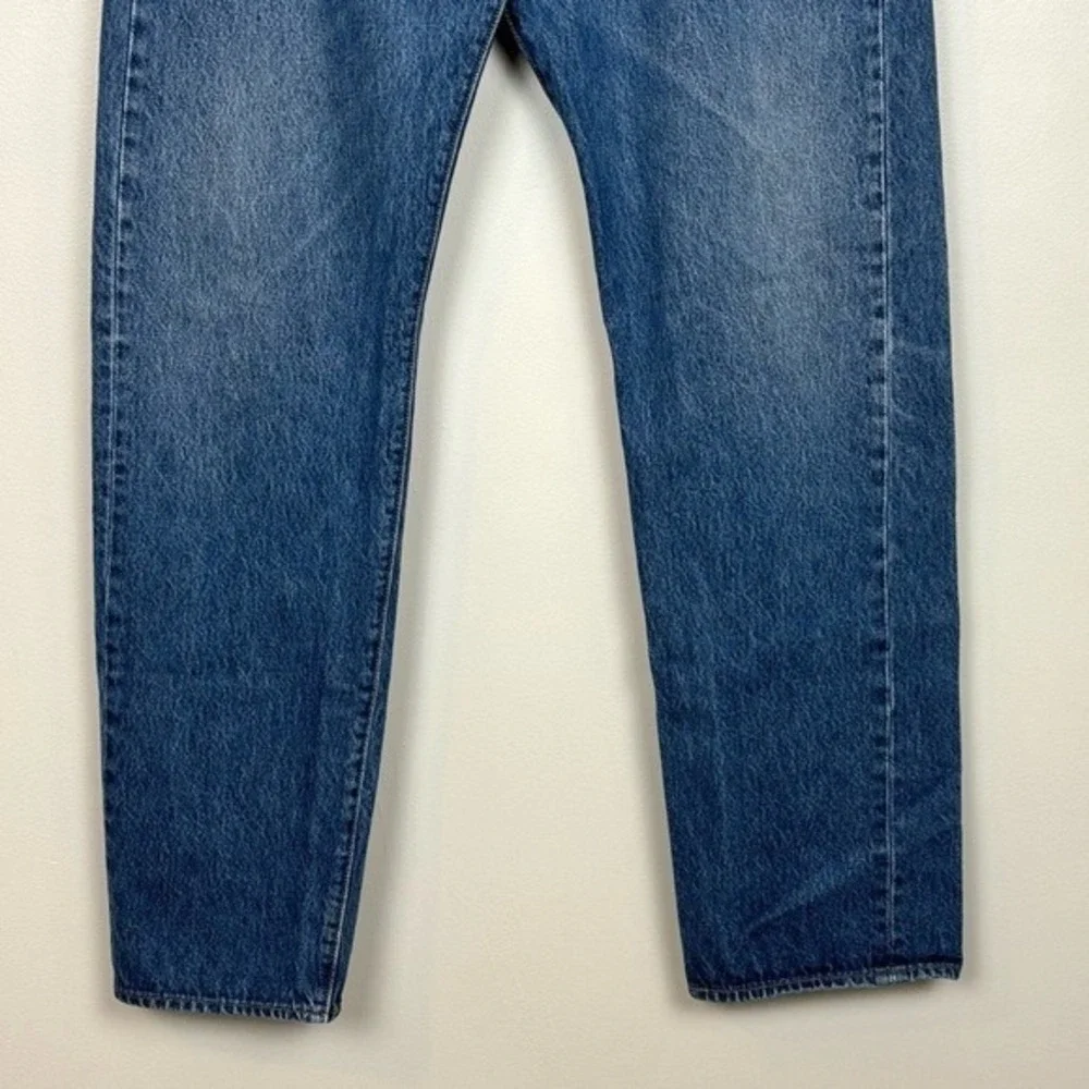 Levis Jeans Mens 36X34.5 Blue 501 Hidden Button Fly Straight Leg Denim‎